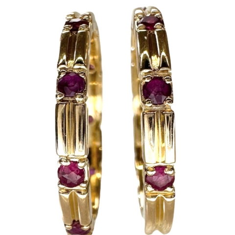 11.5号 2連合わせ/セット ルビー 0.41×2ct リング・指輪 K18ゴールド 18金 5.2g レディース【中古】【真子質店】【NN】【MiYx】