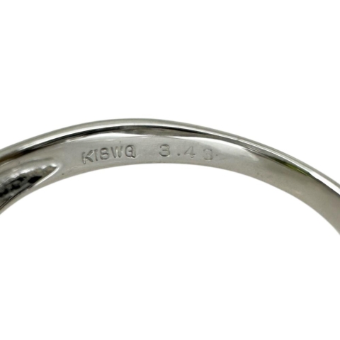 12号 ペリドット 3.43ct ダイヤモンド 0.91ct リング・指輪 K18WGホワイトゴールド 18金 6.6g レディース【中古】【真子質店】【NN】【IDDI】