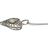 ハートモチーフ ダイヤモンド(推定L-I1) 0.510ct その他ダイヤモンド 0.36ct ネックレス K18WGホワイトゴールド 18金 4.1g 45cm レディース【中古】【真子質店】【NN】【SSx】