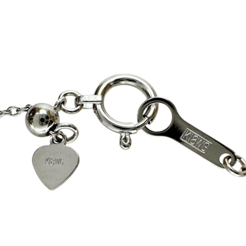 ハートモチーフ ダイヤモンド(推定L-I1)  0.510ct その他ダイヤモンド 0.36ct ネックレス K18WGホワイトゴールド 18金 4.1g 45cm レディース【中古】【真子質店】【NN】【SSx】