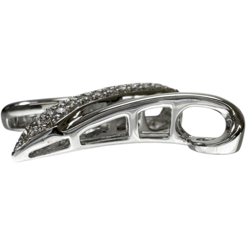 Nモチーフ ダイヤモンド 0.32ct ペンダントトップ K18WGホワイトゴールド 18金 4.0g レディース【中古】【真子質店】【NN】【MixMa】