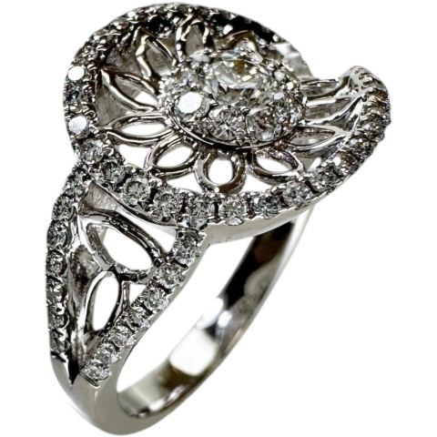 12号 ダイヤモンド 0.53ct リング・指輪 K18WGホワイトゴールド 18金 4.7g レディース【中古】【真子質店】【NN】【SMaMo】