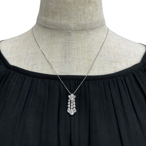 ピンクダイヤモンド 1.08ct ネックレス K18WGホワイトゴールド 18金 5.3g 45.5cm レディース【中古】【真子質店】【NN】【ITDMa】