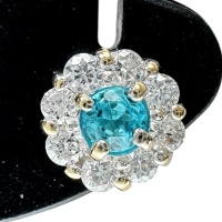 パライバトルマリン 0.092/0.085ct ダイヤモンド 0.17/0.17 ct ピアス K18WGホワイトゴールド 18金 1.2g レディース【中古】【真子質店】【NN】【MiMoMi】