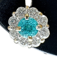 パライバトルマリン 0.092/0.085ct ダイヤモンド 0.17/0.17 ct ピアス K18WGホワイトゴールド 18金 1.2g レディース【中古】【真子質店】【NN】【MiMoMi】