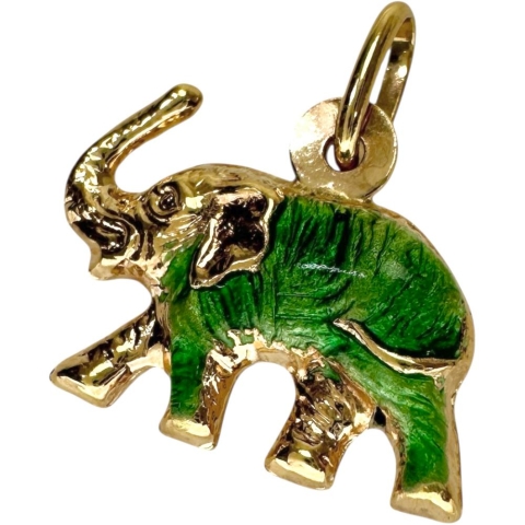 象モチーフ エナメル ペンダントトップ K18ゴールド 18金 1.4g レディース【中古】【真子質店】【NN】【TKMo】