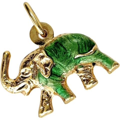 象モチーフ エナメル ペンダントトップ K18ゴールド 18金 1.4g レディース【中古】【真子質店】【NN】【TKMo】