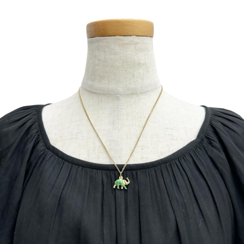 象モチーフ エナメル ペンダントトップ K18ゴールド 18金 1.4g レディース【中古】【真子質店】【NN】【TKMo】