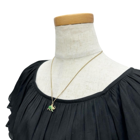 象モチーフ エナメル ペンダントトップ K18ゴールド 18金 1.4g レディース【中古】【真子質店】【NN】【TKMo】