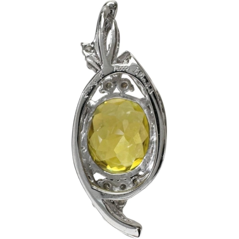 スフェーン 2.97ct ダイヤモンド 0.23ct ペンダントトップ Pt900プラチナ 3.5g レディース【中古】【真子質店】【NN】【YTK】