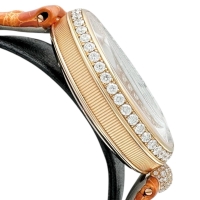 【Breguet/ブレゲ】 8938BR クイーンオブネイプルズ フルダイヤ 裏スケルトン 腕時計 K18PGピンクゴールド/レザー/ダイヤモンド 自動巻き/オートマ シルバー文字盤/オレンジレザーベルト レディース【中古】【真子質店】【BL】【MaIKxx】