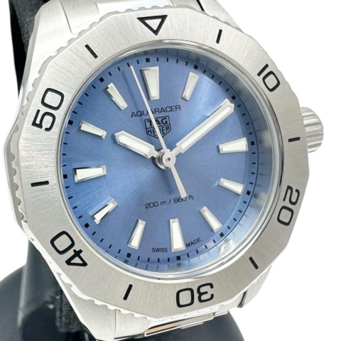 【TAG HEUER/タグホイヤー】 WBP1415 アクアレーサー 腕時計 ステンレススチール クオーツ ブルー文字盤/シルバーベルト レディース【中古】【真子質店】【GD】【SSx】