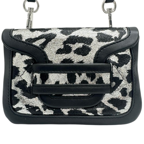 【PIERRE HARDY/ピエールアルディ】 アルファ ショルダーポーチ ショルダーバッグ レザー ブラック/シルバー レディース【中古】【真子質店】【BL】【IKx】