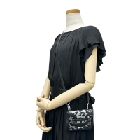 【PIERRE HARDY/ピエールアルディ】 アルファ ショルダーポーチ ショルダーバッグ レザー ブラック/シルバー レディース【中古】【真子質店】【BL】【IKx】