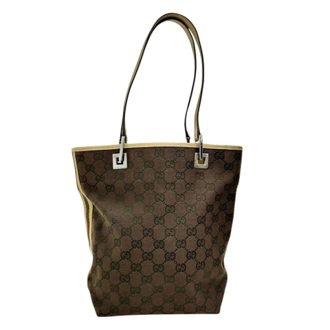 【GUCCI/グッチ】 31244  トートバッグ GGキャンバス/レザー ベージュ/ブラウン レディース【中古】【真子質店】【BL】【IMax】