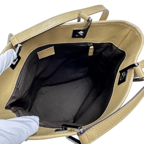 【GUCCI/グッチ】 31244  トートバッグ GGキャンバス/レザー ベージュ/ブラウン レディース【中古】【真子質店】【BL】【IMax】