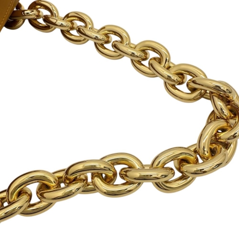 【BOTTEGAVENETA/ボッテガヴェネタ】 マウント エンベロープ ショルダーバッグ カーフ オレンジ/ゴールド金具 レディース【中古】【真子質店】【BL】【MoMiMa】