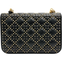 【Christian Dior/クリスチャンディオール】 アディクト スタッズ チェーンショルダー ショルダーバッグ レザー ブラックレザー/ゴールド金具 レディース【中古】【真子質店】【BL】【IxTMa】