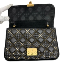 【Christian Dior/クリスチャンディオール】 アディクト スタッズ チェーンショルダー ショルダーバッグ レザー ブラックレザー/ゴールド金具 レディース【中古】【真子質店】【BL】【IxTMa】