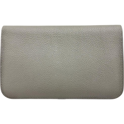 【HERMES/エルメス】 ドゴン デュオGM  長財布 B刻印（2023年製） レザー/トゴ グレー（グリメイヤー）/シルバー金具 レディース【中古】【真子質店】【BL】【IDxx】
