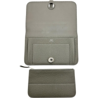 【HERMES/エルメス】 ドゴン デュオGM  長財布 B刻印（2023年製） レザー/トゴ グレー（グリメイヤー）/シルバー金具 レディース【中古】【真子質店】【BL】【IDxx】