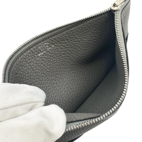 【HERMES/エルメス】 ドゴン デュオGM  長財布 B刻印（2023年製） レザー/トゴ グレー（グリメイヤー）/シルバー金具 レディース【中古】【真子質店】【BL】【IDxx】