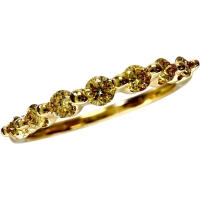 14号 天然イエローダイヤモンド 0.30ct リング・指輪 K18ゴールド 18金 2.4g レディース【中古】【真子質店】【NN】【SxT】