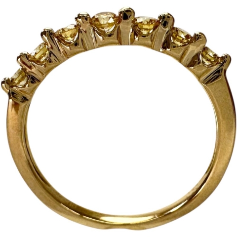 14号 天然イエローダイヤモンド 0.30ct リング・指輪 K18ゴールド 18金 2.4g レディース【中古】【真子質店】【NN】【SxT】