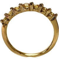 14号 天然イエローダイヤモンド 0.30ct リング・指輪 K18ゴールド 18金 2.4g レディース【中古】【真子質店】【NN】【SxT】