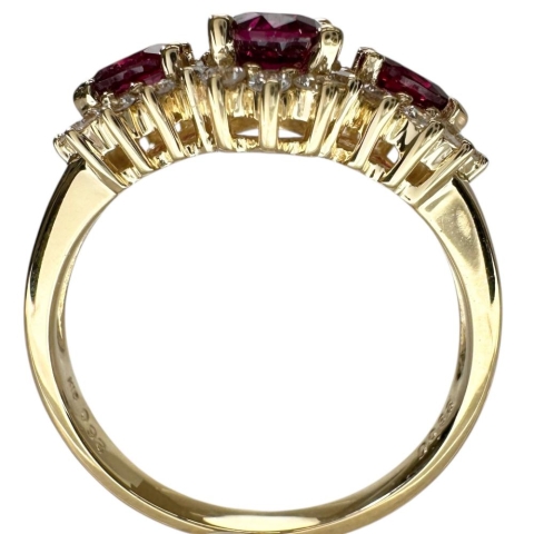 13号 ルビー 0.98ct ダイヤモンド 0.38ct リング・指輪 K18ゴールド 18金 4.1g レディース【中古】【真子質店】【NN】【IxMoY】