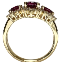 13号 ルビー 0.98ct ダイヤモンド 0.38ct リング・指輪 K18ゴールド 18金 4.1g レディース【中古】【真子質店】【NN】【IxMoY】