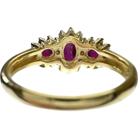 13号 ルビー 0.98ct ダイヤモンド 0.38ct リング・指輪 K18ゴールド 18金 4.1g レディース【中古】【真子質店】【NN】【IxMoY】