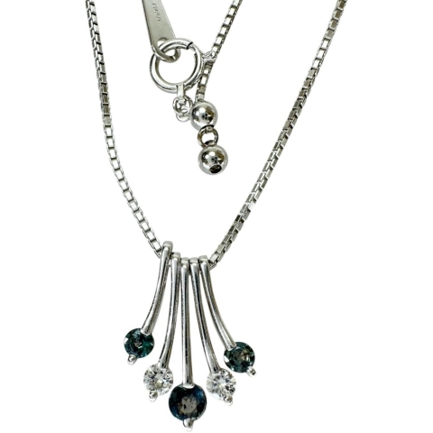 アレキサンドライト 0.28ct ダイヤモンド 0.16ct ネックレス Pt900プラチナ/Pt850プラチナ 7.0g 43cm レディース【中古】【真子質店】【NN】【KKx】