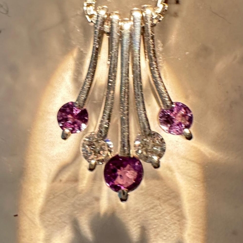 アレキサンドライト 0.28ct ダイヤモンド 0.16ct ネックレス Pt900プラチナ/Pt850プラチナ 7.0g 43cm レディース【中古】【真子質店】【NN】【KKx】