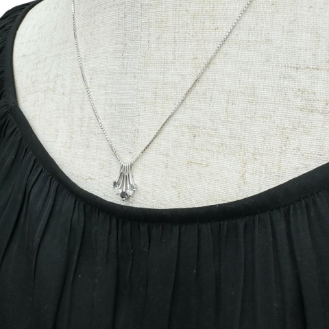 アレキサンドライト 0.28ct ダイヤモンド 0.16ct ネックレス Pt900プラチナ/Pt850プラチナ 7.0g 43cm レディース【中古】【真子質店】【NN】【KKx】