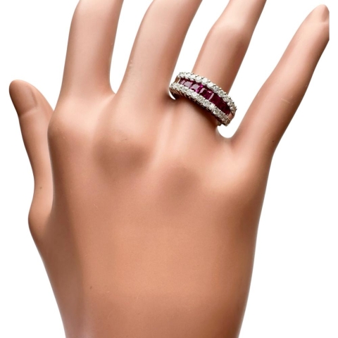 12号 ルビー 0.98ct ダイヤモンド 0.65ct リング・指輪 Pt900プラチナ 7.5g レディース【中古】【真子質店】【NN】【IxKMi】