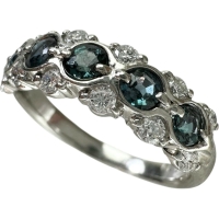 10号 アレキサンドライト 0.52ct ダイヤモンド 0.30ct リング・指輪 Pt900プラチナ 4.6g レディース【中古】【真子質店】【NN】【IxKMi】