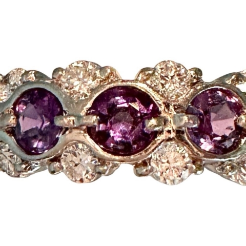 10号 アレキサンドライト 0.52ct ダイヤモンド 0.30ct リング・指輪 Pt900プラチナ 4.6g レディース【中古】【真子質店】【NN】【IxKMi】