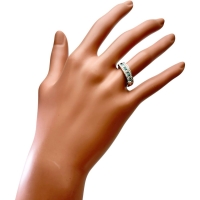 13号 パライバトルマリン 0.12ct ダイヤモンド 0.32ct リング・指輪 Pt900プラチナ 4.3g レディース【中古】【真子質店】【NN】【MoYI】