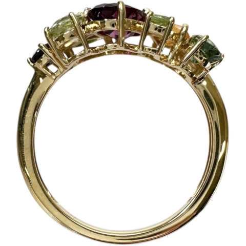 13.5号 マルチカラーガーネット/アレキサンドライト 計1.90ct リング・指輪 K18ゴールド 18金 3.2g レディース【中古】【真子質店】【NN】【KST】