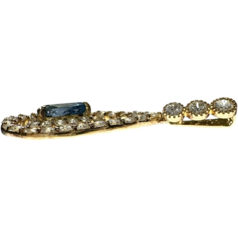 アクアマリン(サンタマリア) 0.49ct ダイヤモンド 0.74ct ペンダントトップ K18ゴールド 18金 1.7g レディース【中古】【真子質店】【NN】【MoMaS】