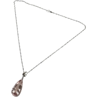 モルガナイト 26.06ct ダイヤモンド 0.02ct ネックレス Pt900プラチナ/Pt850プラチナ/K14WG(カン部分のみ) 16.2g 50cm レディース【中古】【真子質店】【NN】【TDTx】