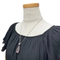 モルガナイト 26.06ct ダイヤモンド 0.02ct ネックレス Pt900プラチナ/Pt850プラチナ/K14WG(カン部分のみ) 16.2g 50cm レディース【中古】【真子質店】【NN】【TDTx】