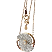 【ラソマ】 スイング  ダイヤモンド 0.65ct ネックレス K18PGピンクゴールド 18金/K18WGホワイトゴールド 18金 8.3g 52cm レディース【中古】【真子質店】【NN】【IYMiMa】