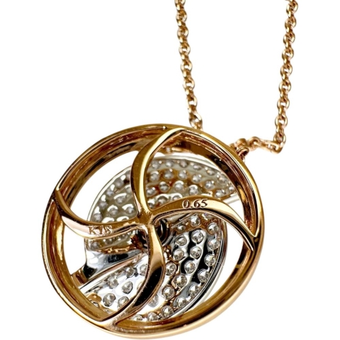 【ラソマ】 スイング  ダイヤモンド 0.65ct ネックレス K18PGピンクゴールド 18金/K18WGホワイトゴールド 18金 8.3g 52cm レディース【中古】【真子質店】【NN】【IYMiMa】