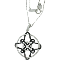 【ラソマ】(チェーンのみ) ダイヤモンド(ブラックダイヤ込み) 1.14ct ネックレス K18WGホワイトゴールド 18金 6.8g 46cm レディース【中古】【真子質店】【NN】【ITIx】