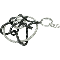 【ラソマ】(チェーンのみ) ダイヤモンド(ブラックダイヤ込み) 1.14ct ネックレス K18WGホワイトゴールド 18金 6.8g 46cm レディース【中古】【真子質店】【NN】【ITIx】