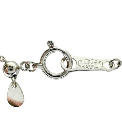 【ラソマ】(チェーンのみ)  ダイヤモンド（ブラックダイヤ込み） 1.14ct ネックレス K18WGホワイトゴールド 18金 6.8g 46cm レディース【中古】【真子質店】【NN】【ITIx】