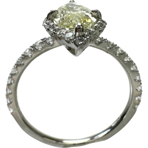 12号 ダイヤモンド(推定ファンシーイエロー-SI2程度) 1.226ct ダイヤモンド 0.43ct リング・指輪 Pt900プラチナ 3.1g レディース【中古】【真子質店】【NN】【IKYx】