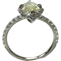 12号 ダイヤモンド(推定ファンシーイエロー-SI2程度) 1.226ct ダイヤモンド 0.43ct リング・指輪 Pt900プラチナ 3.1g レディース【中古】【真子質店】【NN】【IKYx】